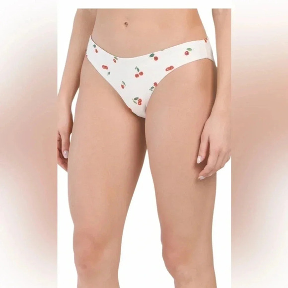 We WORE WHAT Cherries Swimsuit Bottom Size L Low Rise - Picture 1 of 3
